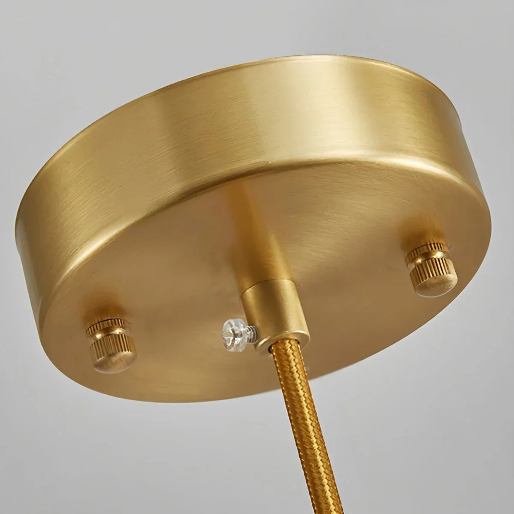 All Copper Geometric Spanish Alabaster Pendant Light | Desfino