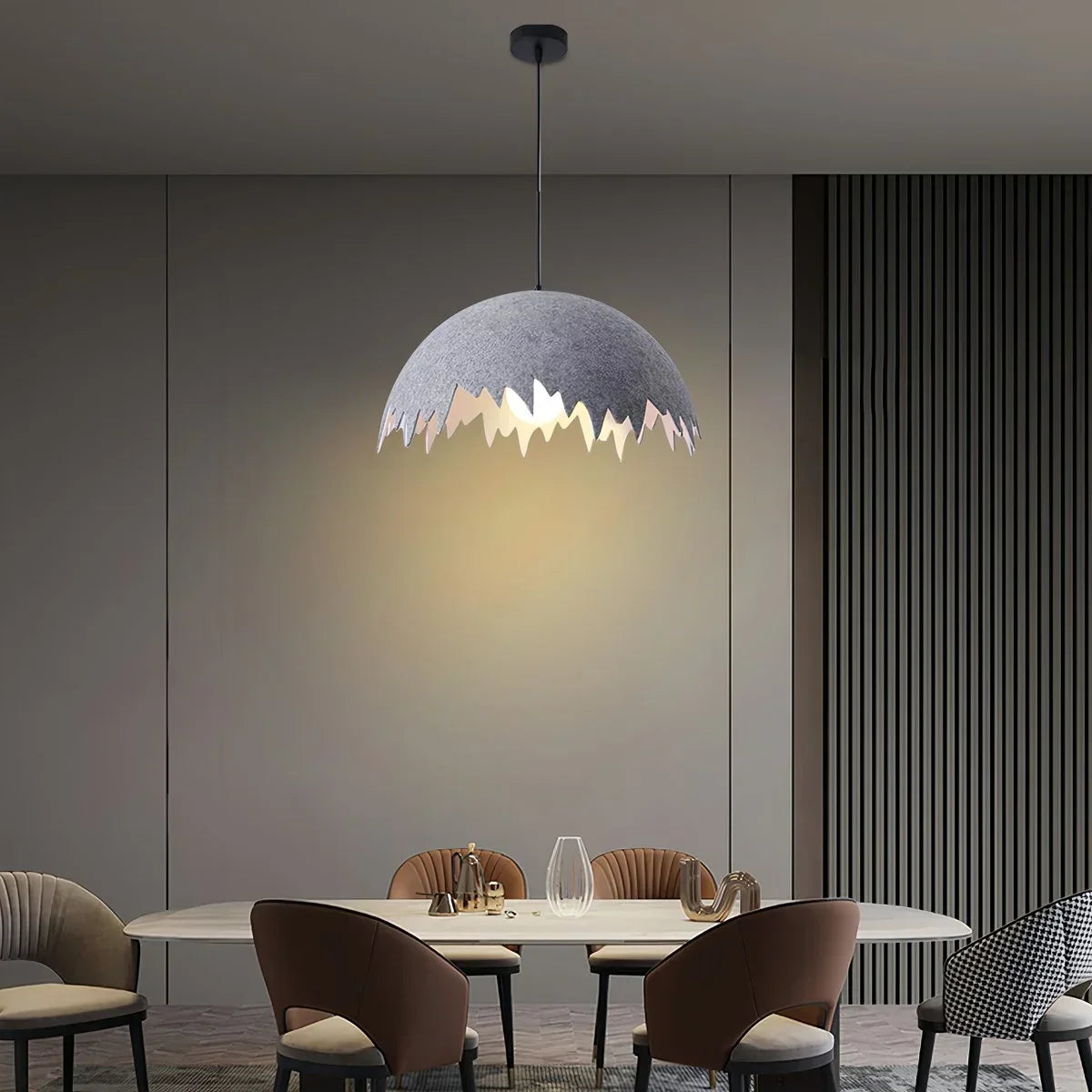 Eggshell Acoustic Pendent Light for Office | Desfino