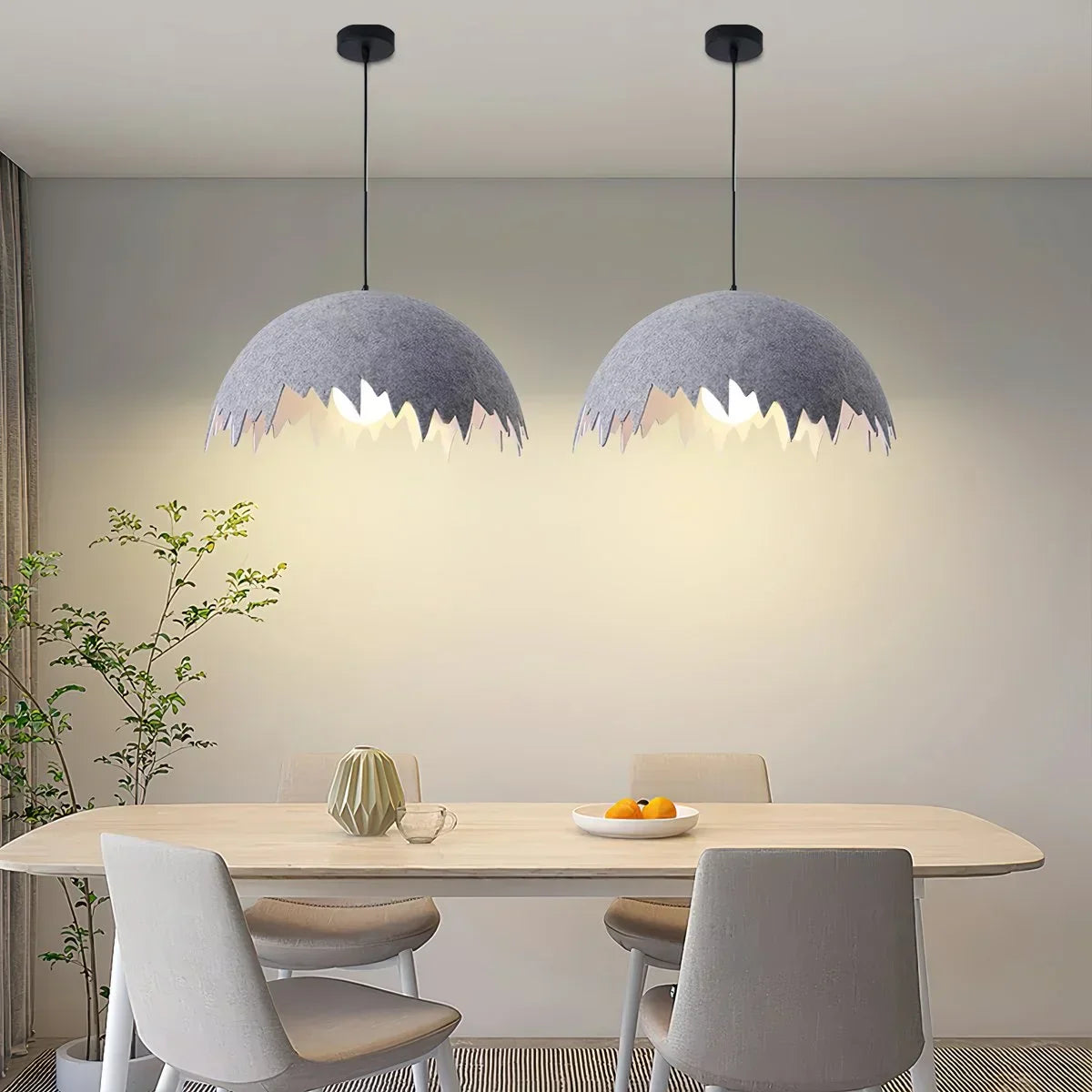 Eggshell Acoustic Pendent Light for Office | Desfino