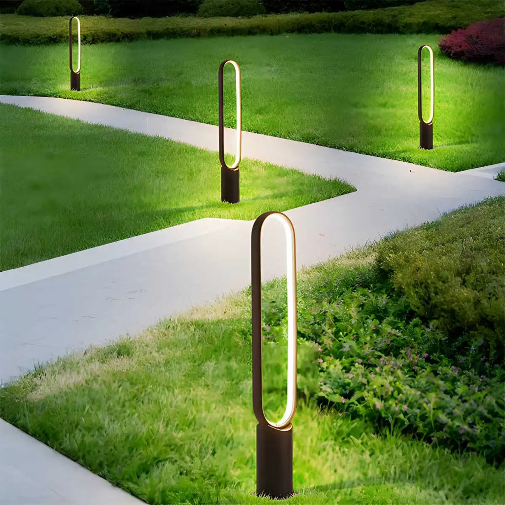 Outdoor Black Oval LED Lawn Light | Desfino