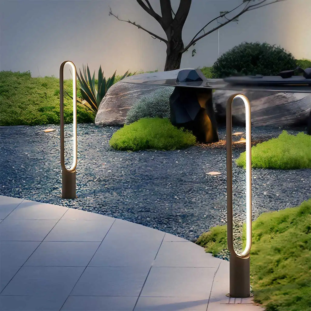Outdoor Black Oval LED Lawn Light | Desfino