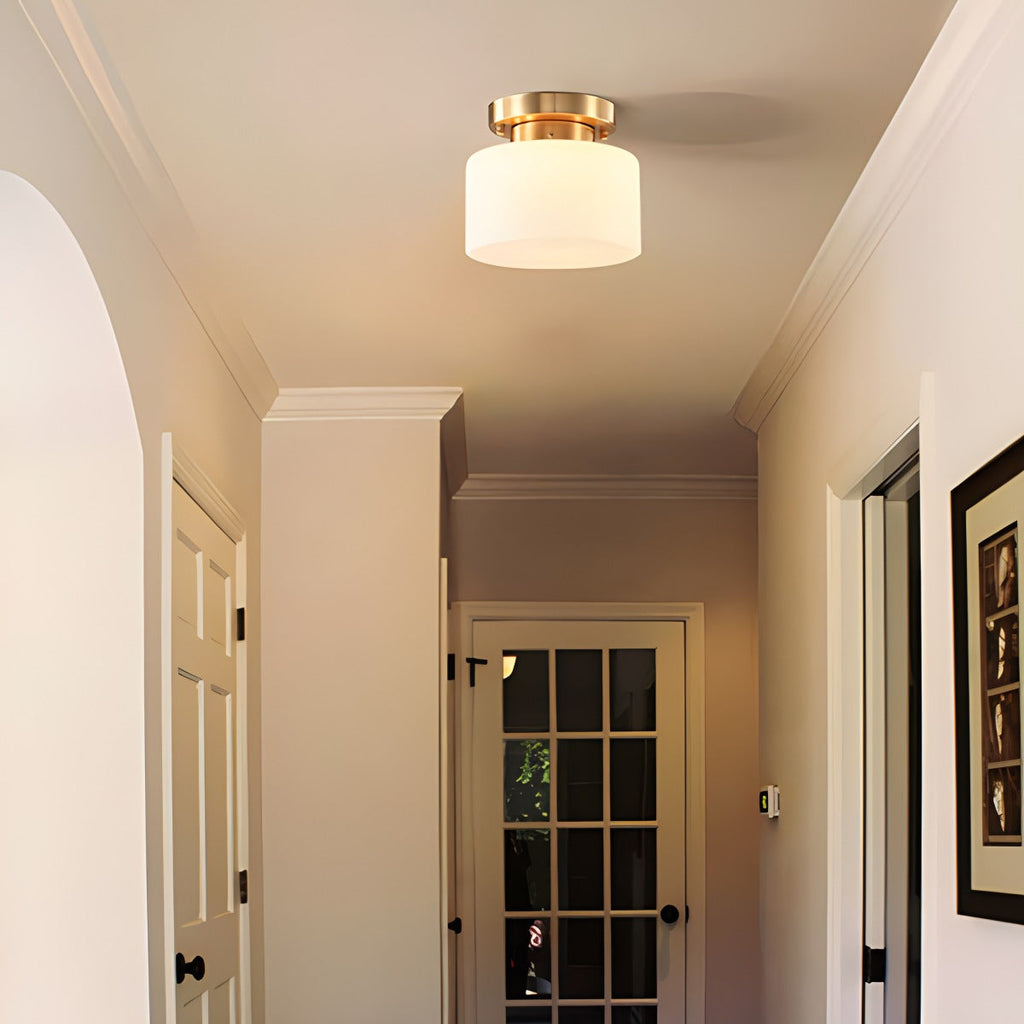 European Style Copper Glass Ceiling Lamp-D | Desfino