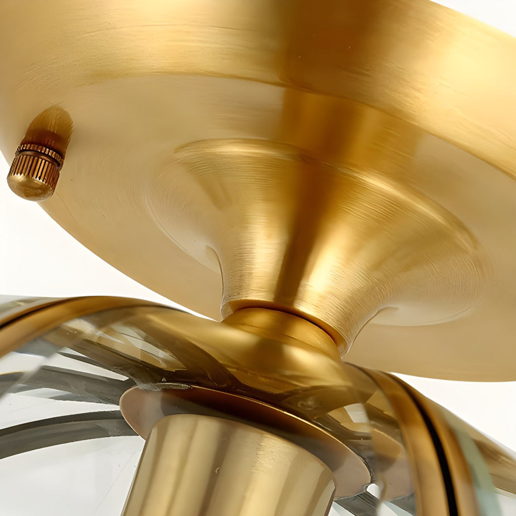 Deckenleuchte aus Kupfer und Glas im europäischen Stil – C | Desfino