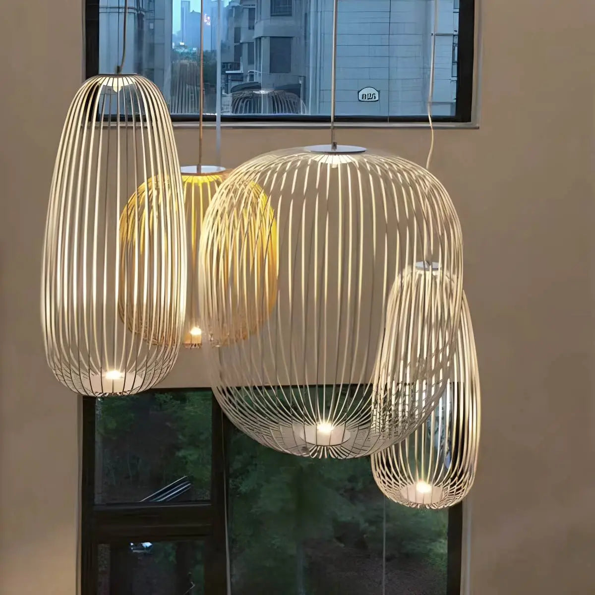 Foscarini Spokes Pendelleuchte in Vogelkäfigform | Desfino