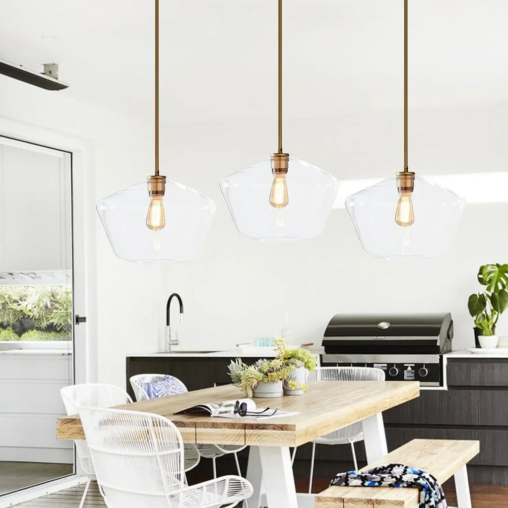 Hailie Clear Glass Pendant Light for Kitchen | Desfino