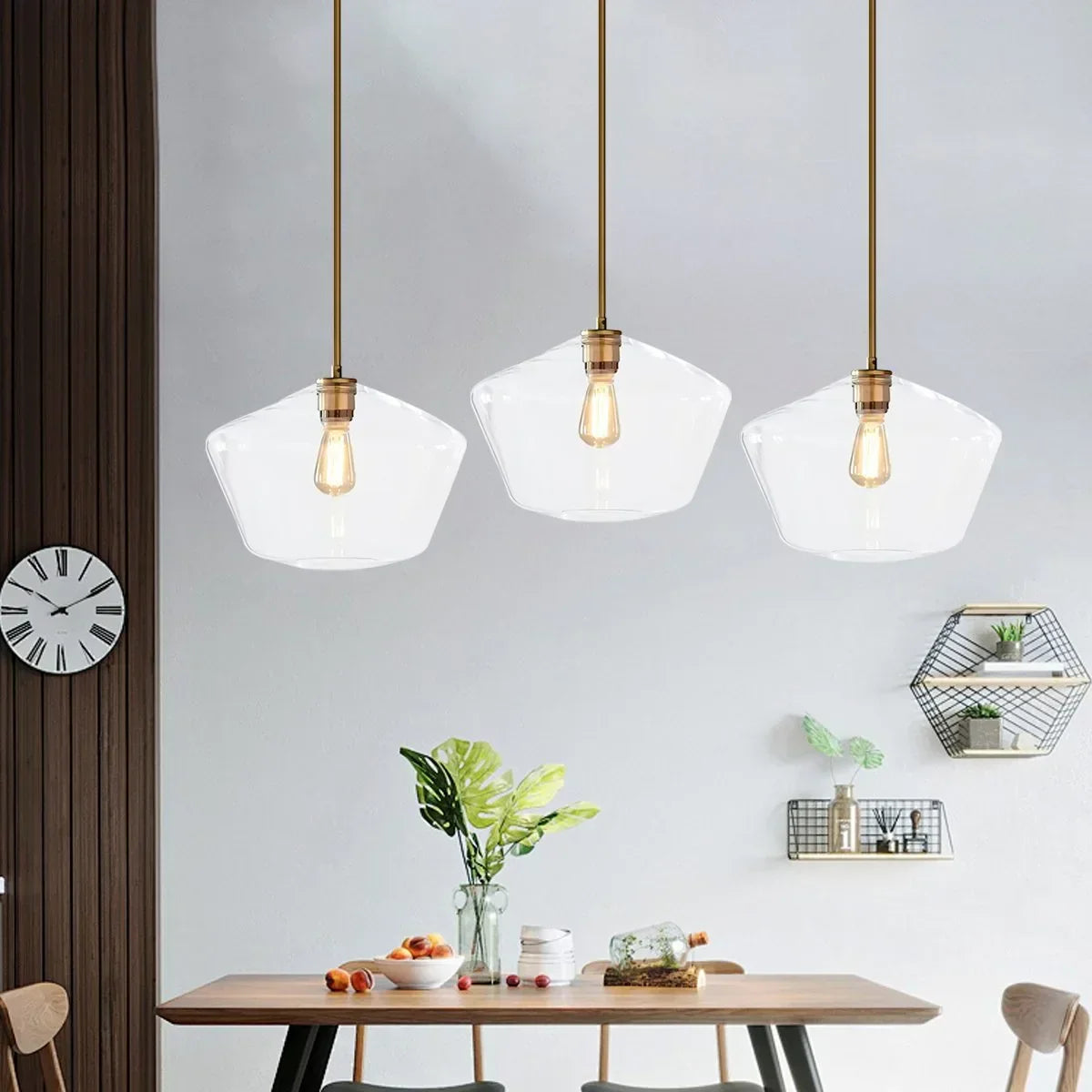Hailie Clear Glass Pendant Light for Kitchen | Desfino