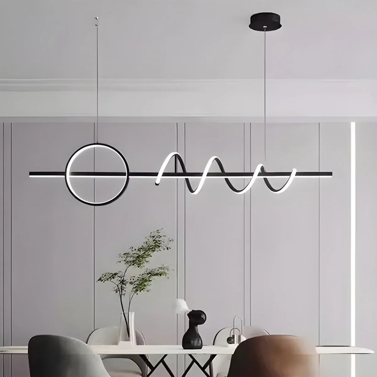 LED Minimalist Long Pendant Light for Kitchen Island | Desfino