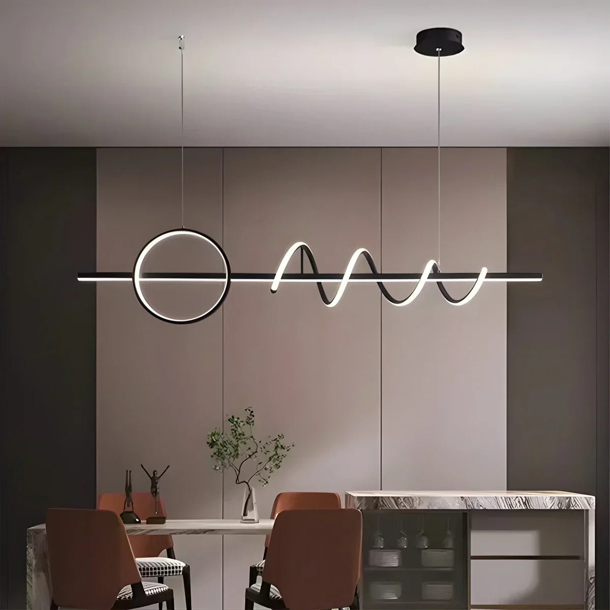 LED Minimalist Long Pendant Light for Kitchen Island | Desfino