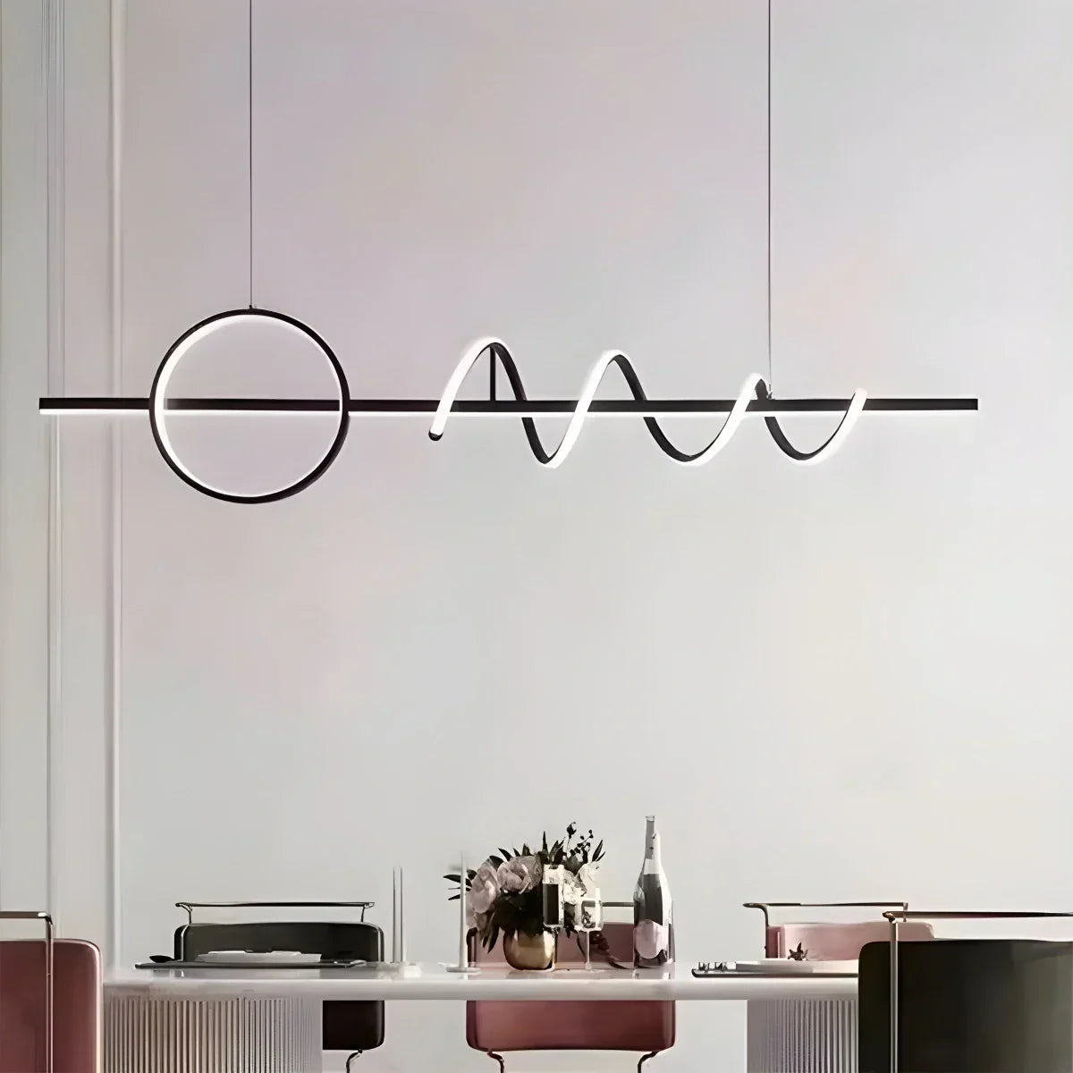 LED Minimalist Long Pendant Light for Kitchen Island | Desfino