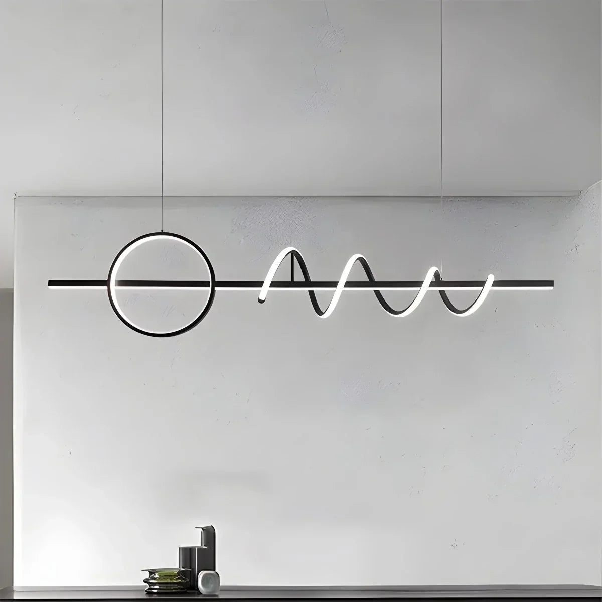 LED Minimalist Long Pendant Light for Kitchen Island | Desfino