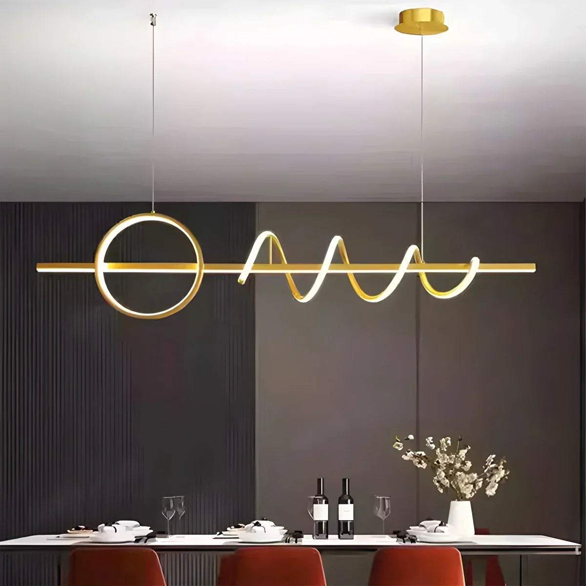 LED Minimalist Long Pendant Light for Kitchen Island | Desfino