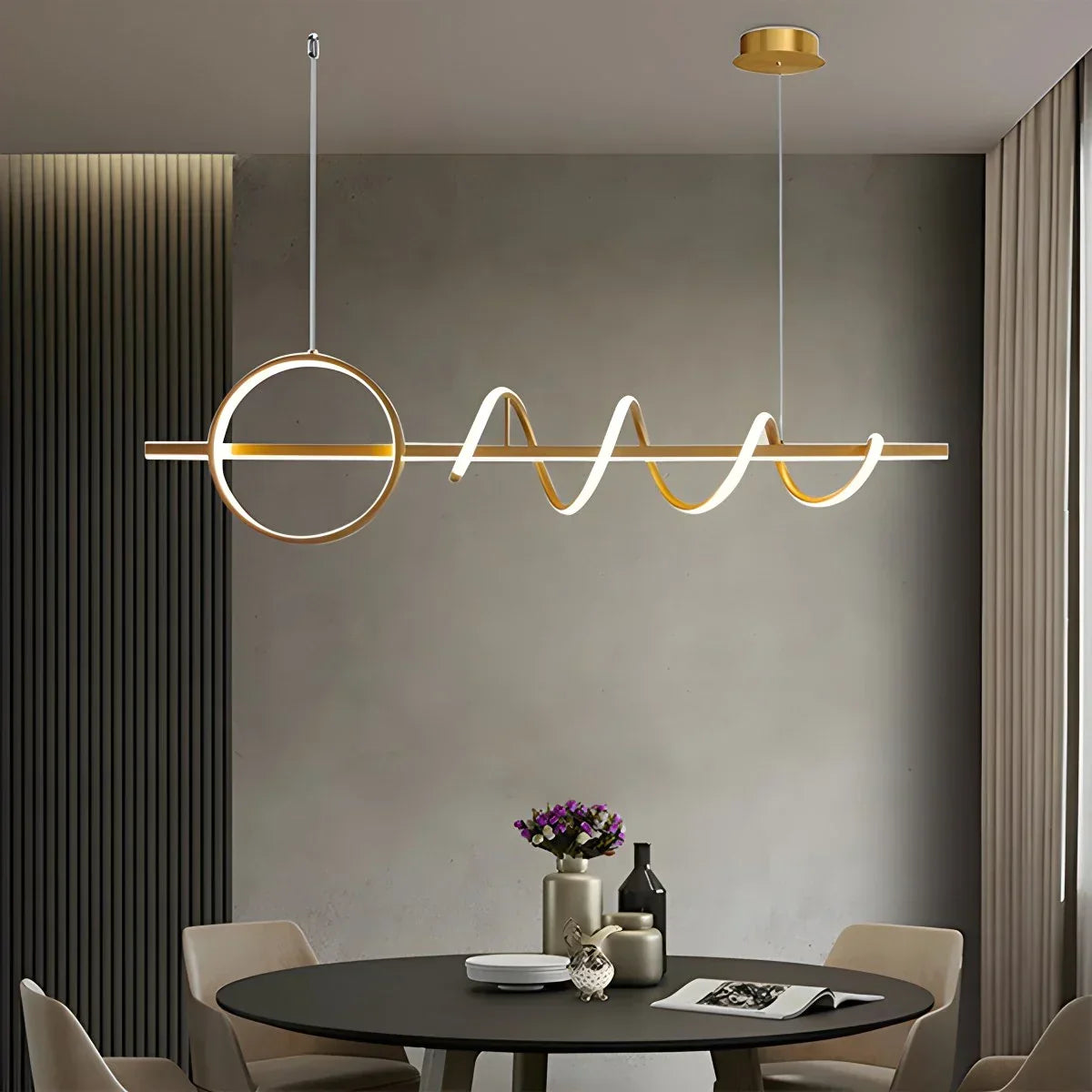 LED Minimalist Long Pendant Light for Kitchen Island | Desfino