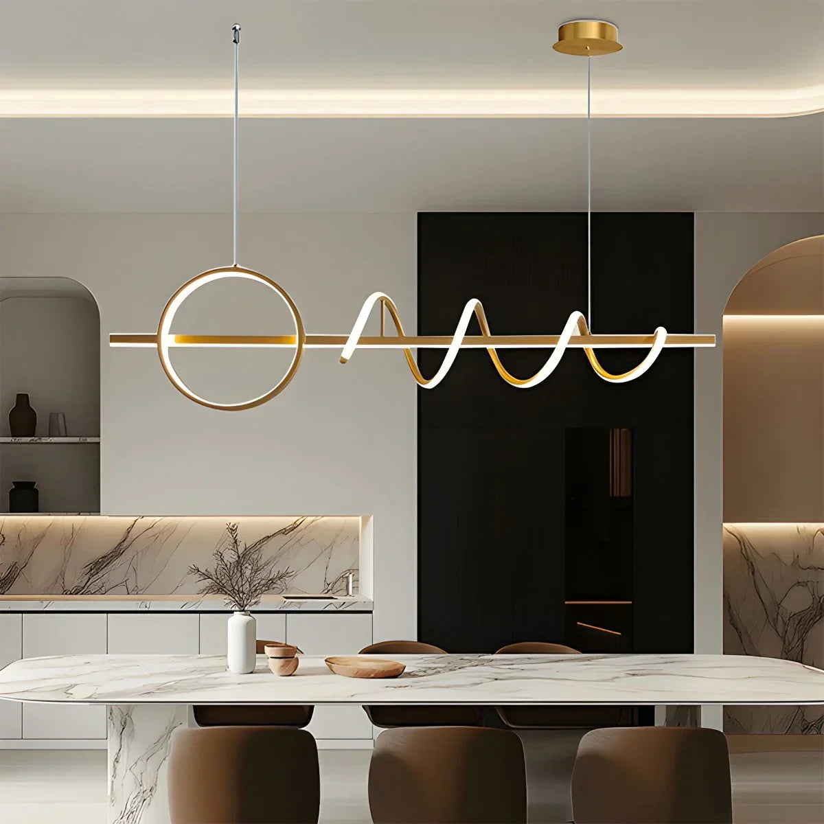 LED Minimalist Long Pendant Light for Kitchen Island | Desfino