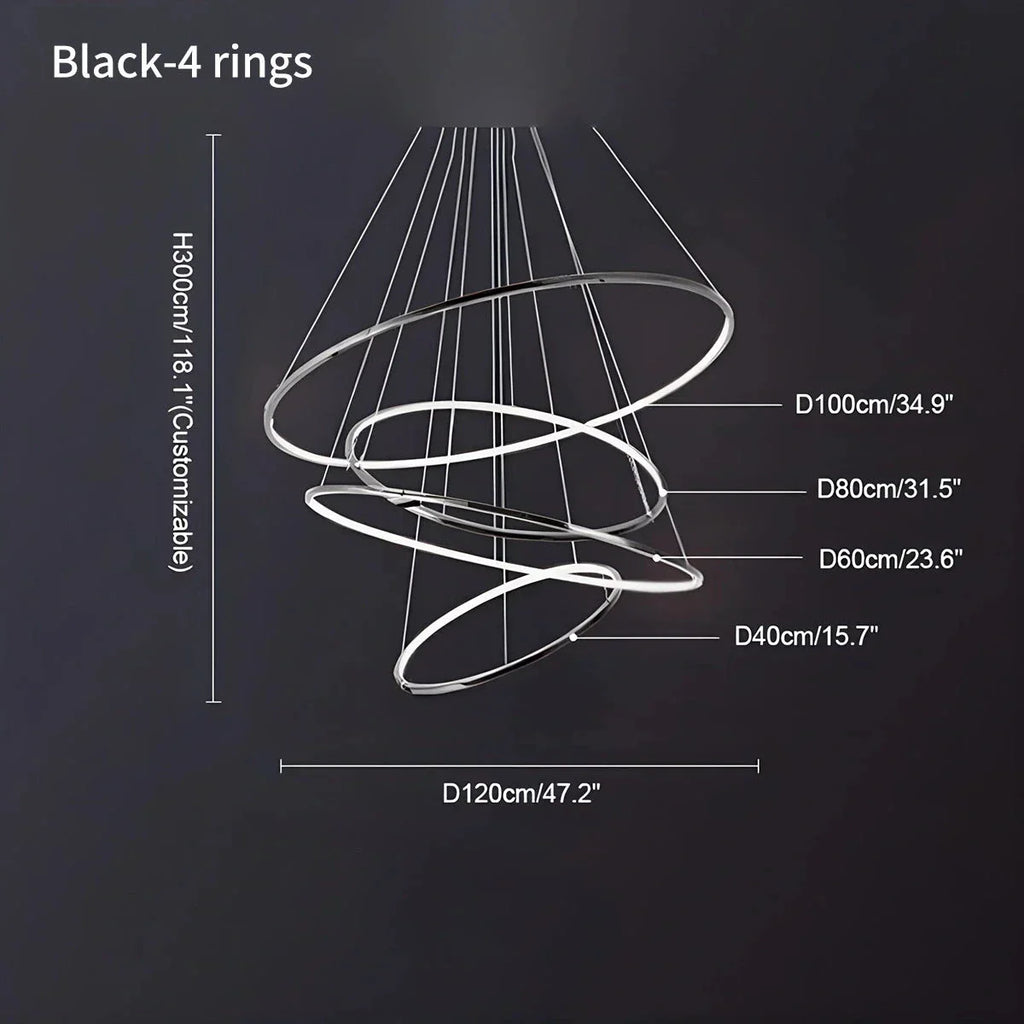 Large Tiered Ring Foyer Chandelier | Desfino