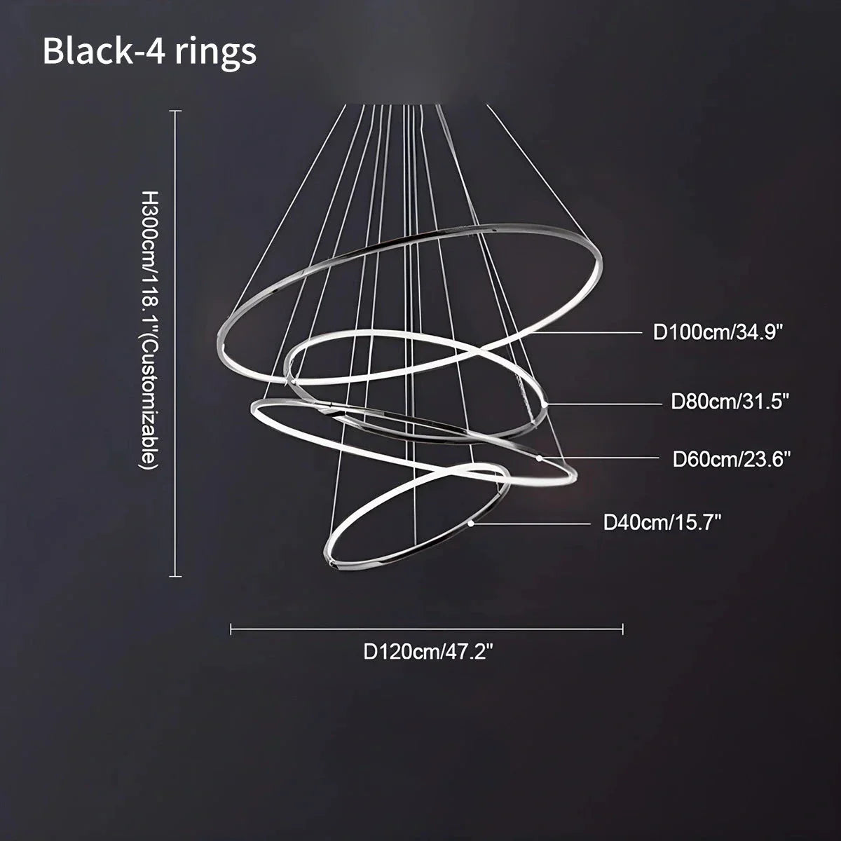 Large Tiered Ring Foyer Chandelier | Desfino