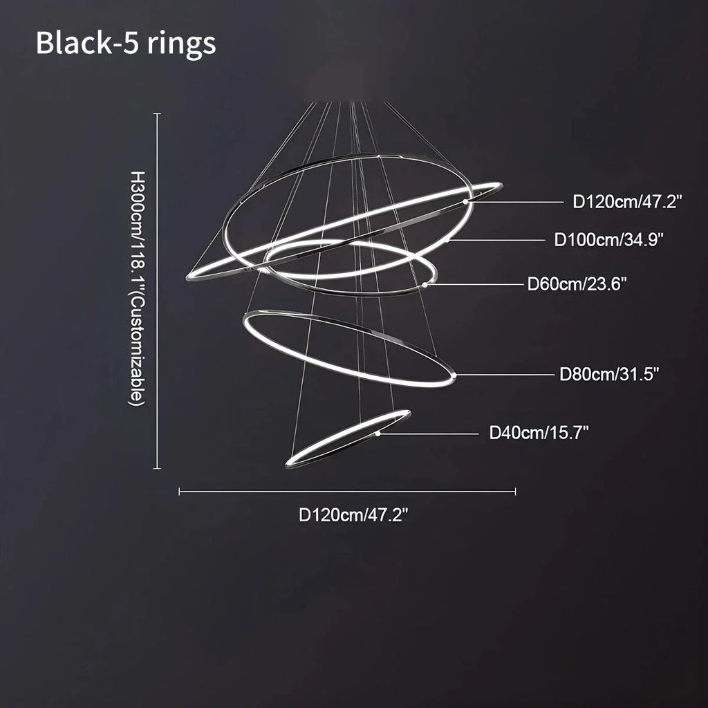 Large Tiered Ring Foyer Chandelier | Desfino