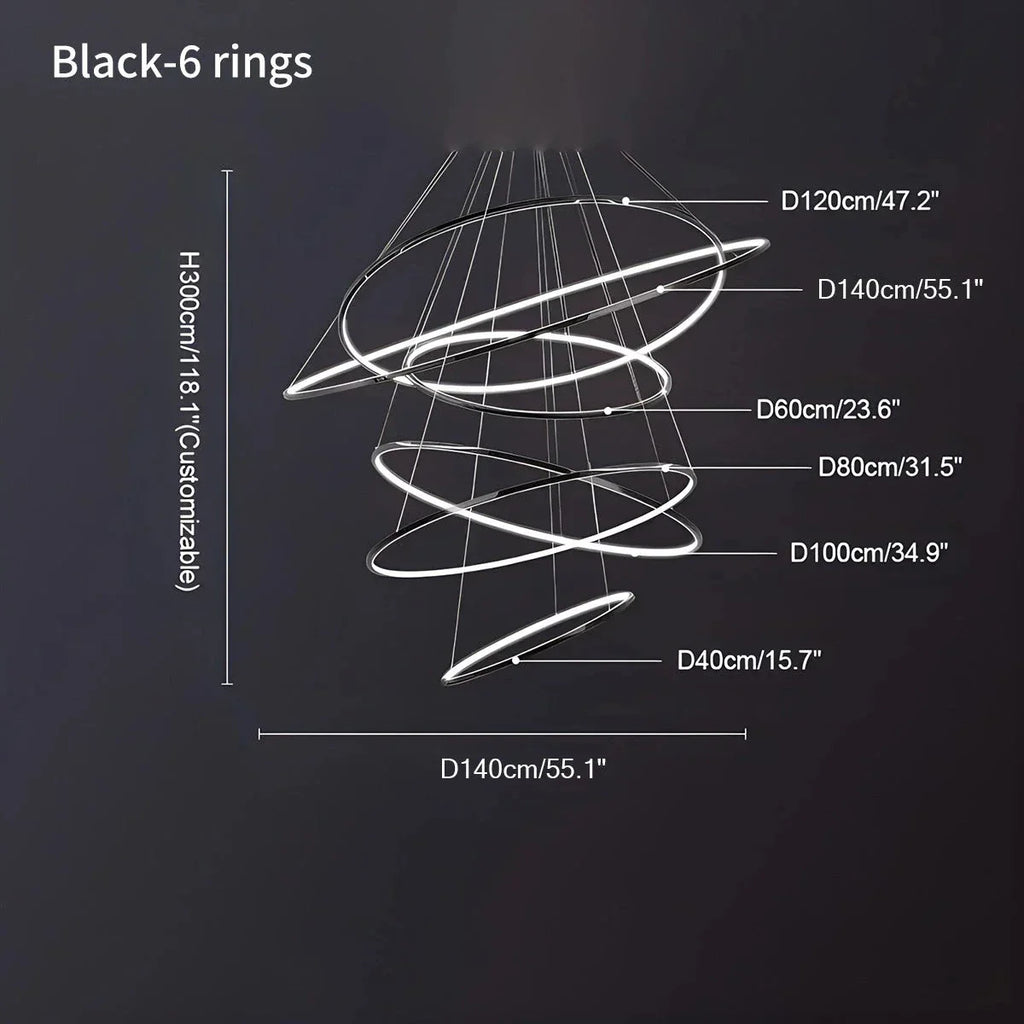 Large Tiered Ring Foyer Chandelier | Desfino