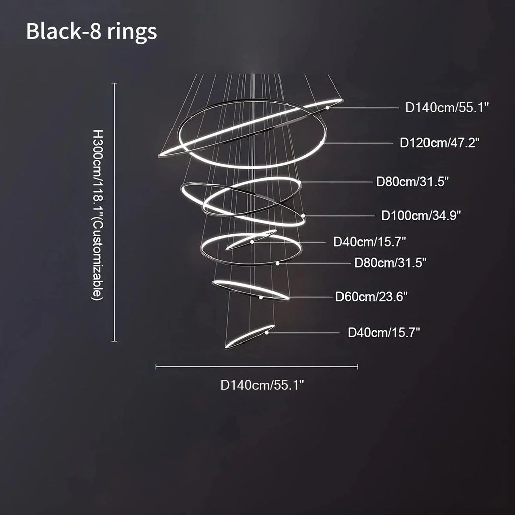 Large Tiered Ring Foyer Chandelier | Desfino