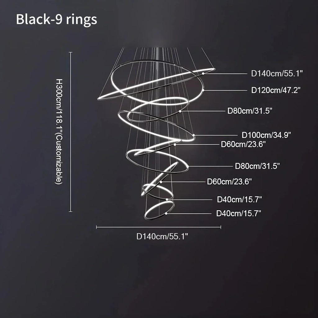 Large Tiered Ring Foyer Chandelier | Desfino