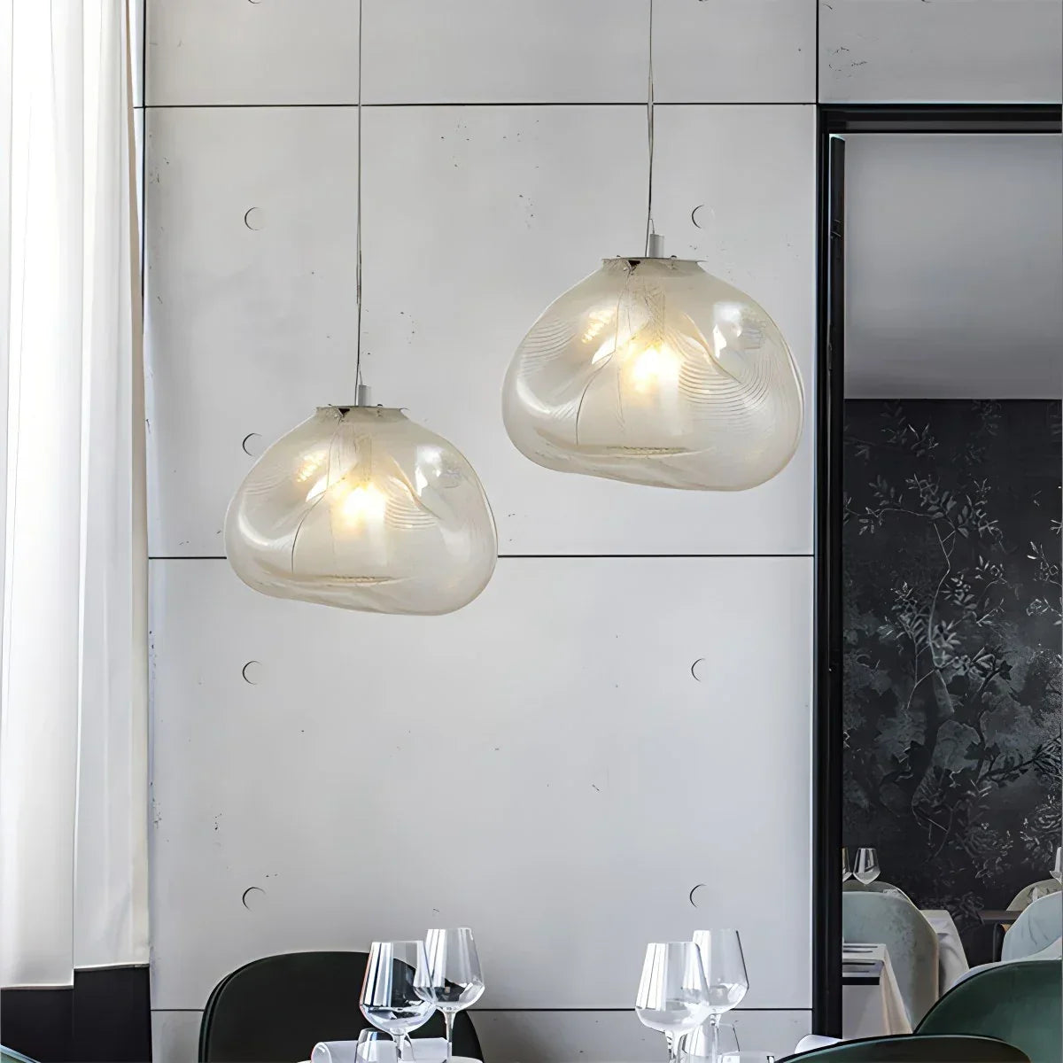 Luxuriöse Glas-Pendelleuchte in Wolkenform | Desfino