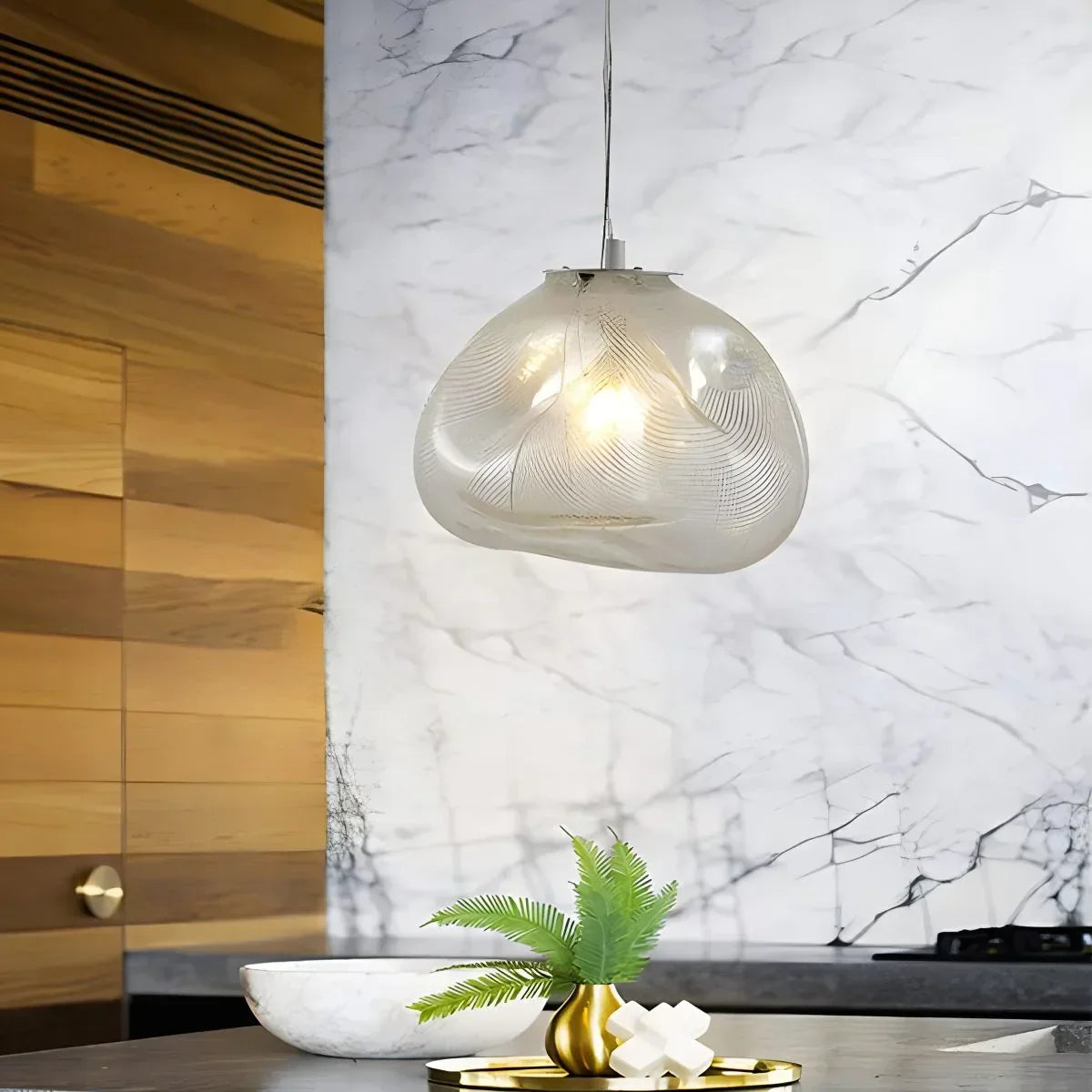 Luxuriöse Glas-Pendelleuchte in Wolkenform | Desfino