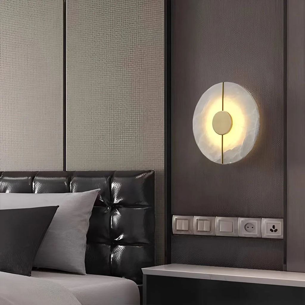 Light Luxury All Copper Spanish Alabaster Wall Light | Desfino