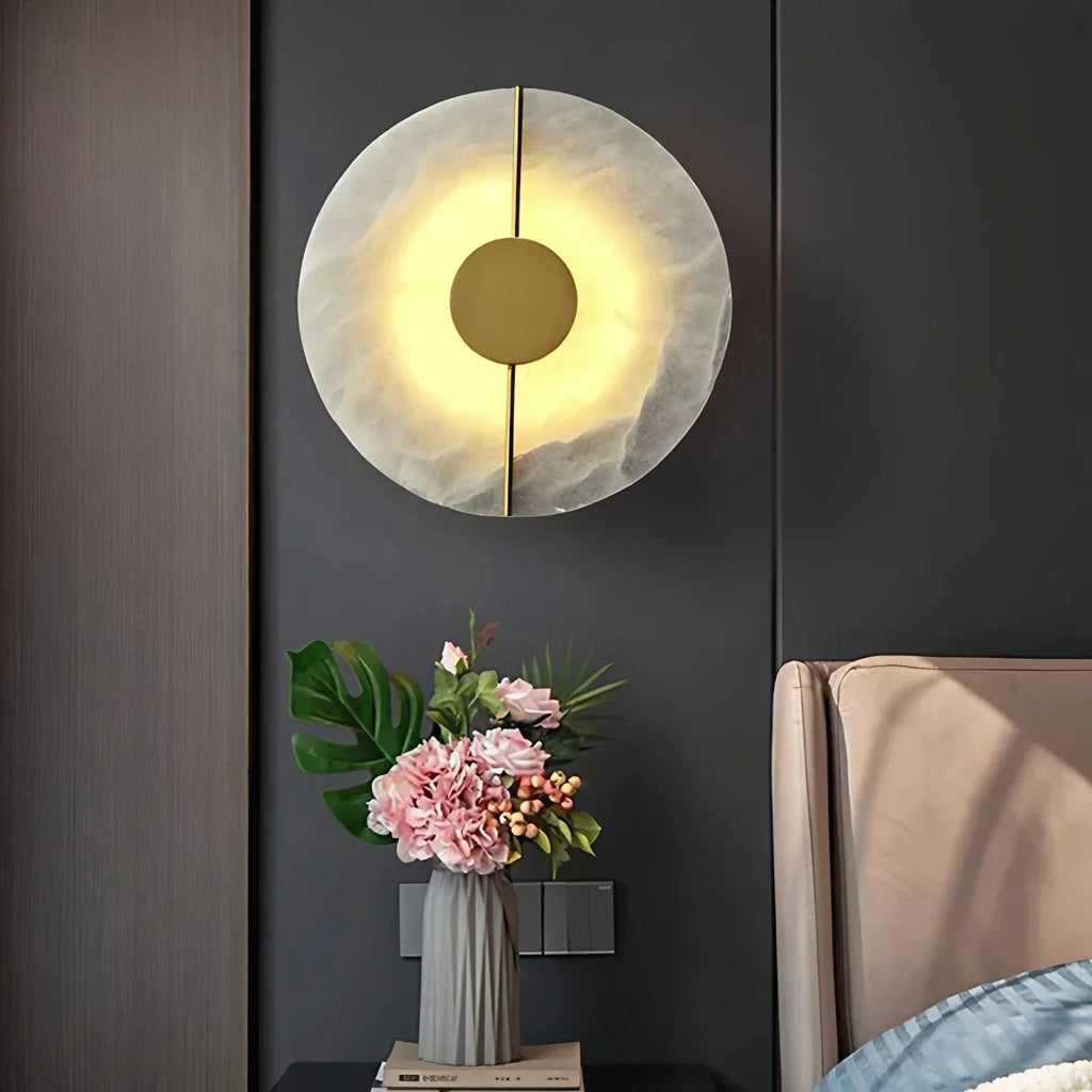 Light Luxury All Copper Spanish Alabaster Wall Light | Desfino