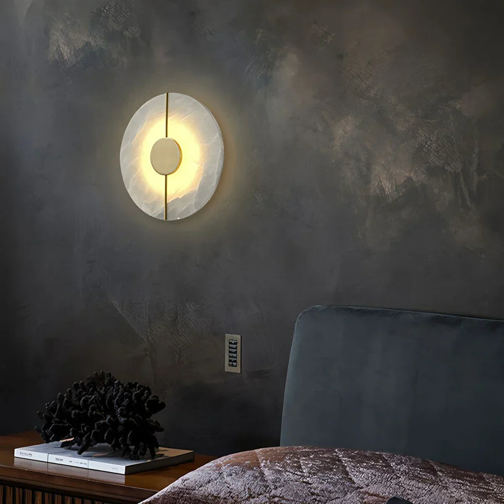 Light Luxury All Copper Spanish Alabaster Wall Light | Desfino