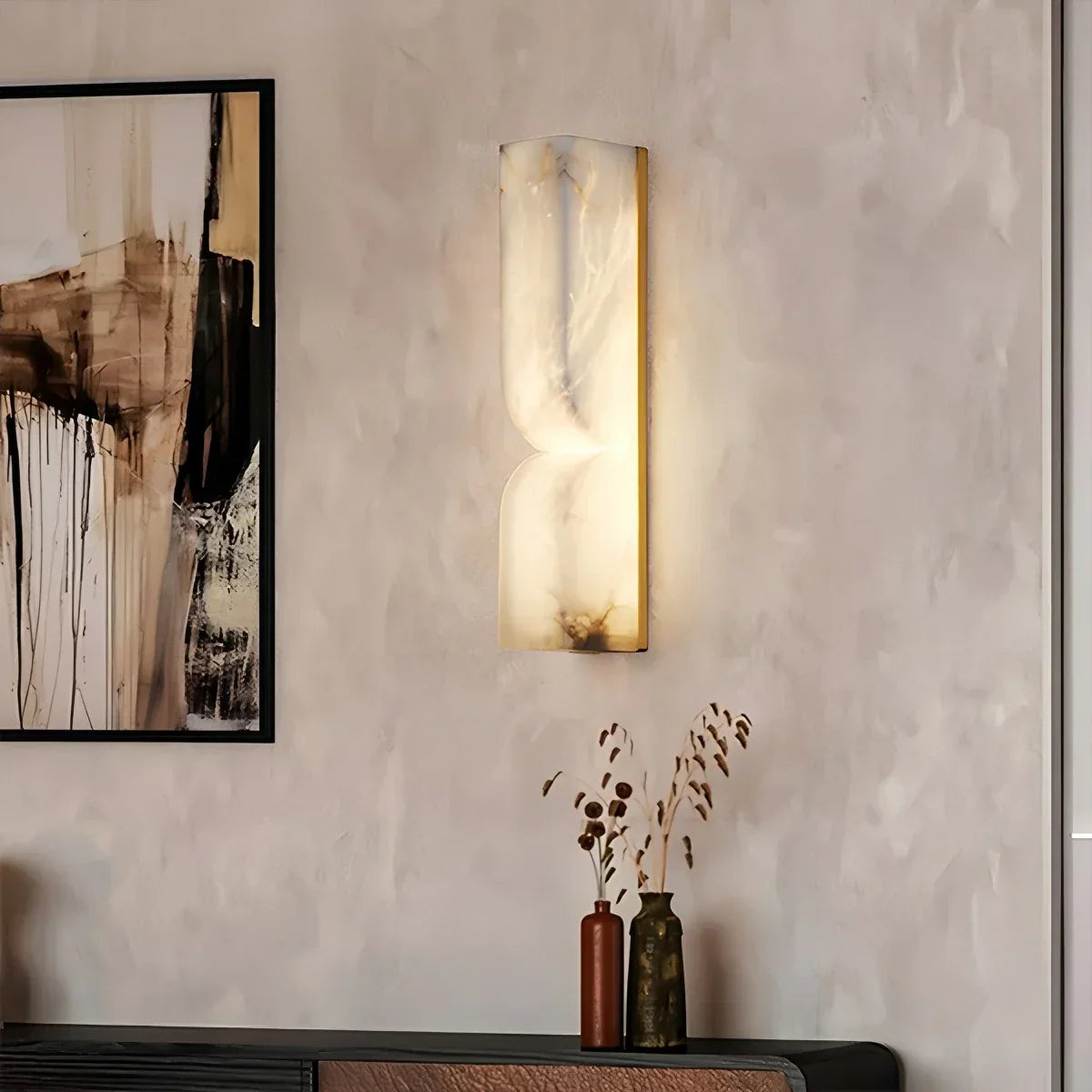 Luxuriöse spanische Alabaster-Wandleuchte für den Flur | Desfino