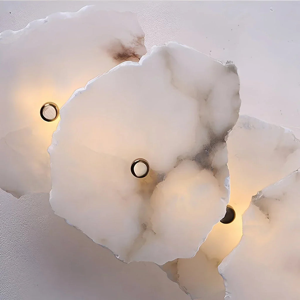 Moderne luxuriöse kunstvolle Wandleuchte aus spanischem Alabaster | Desfino