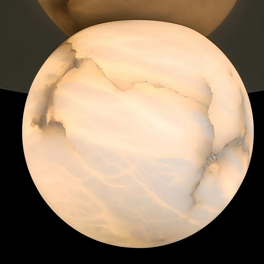 Elegante kugelförmige Pendelleuchte aus natürlichem spanischem Alabaster | Desfino