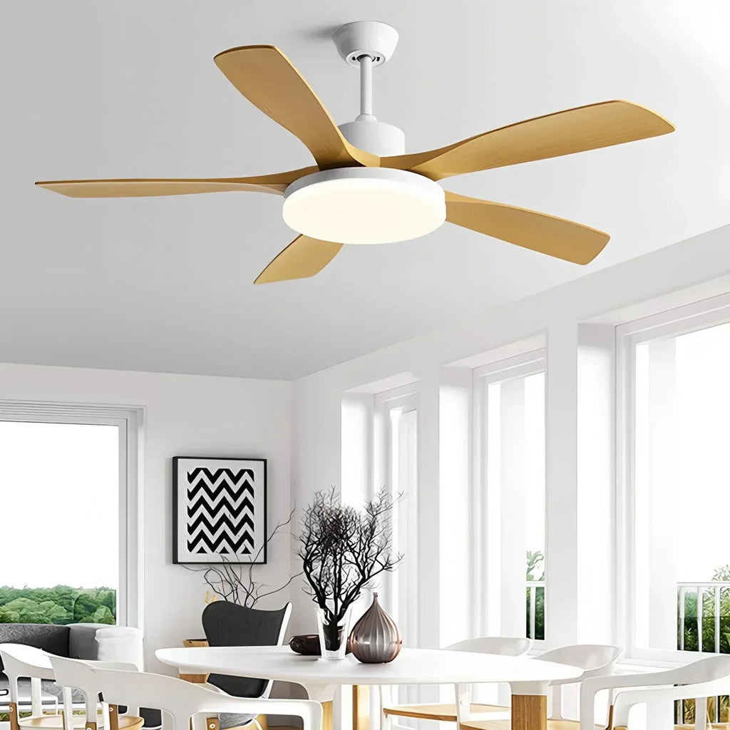 Living Room 6-Leaf Ceiling Fan Light | Desfino