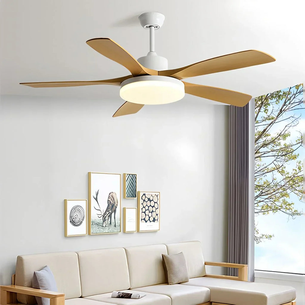 Living Room 6-Leaf Ceiling Fan Light | Desfino