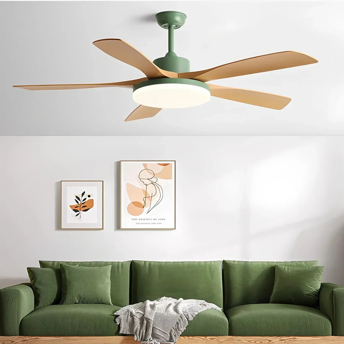 Living Room 6-Leaf Ceiling Fan Light | Desfino