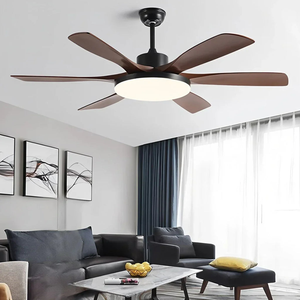 Living Room 6-Leaf Ceiling Fan Light | Desfino