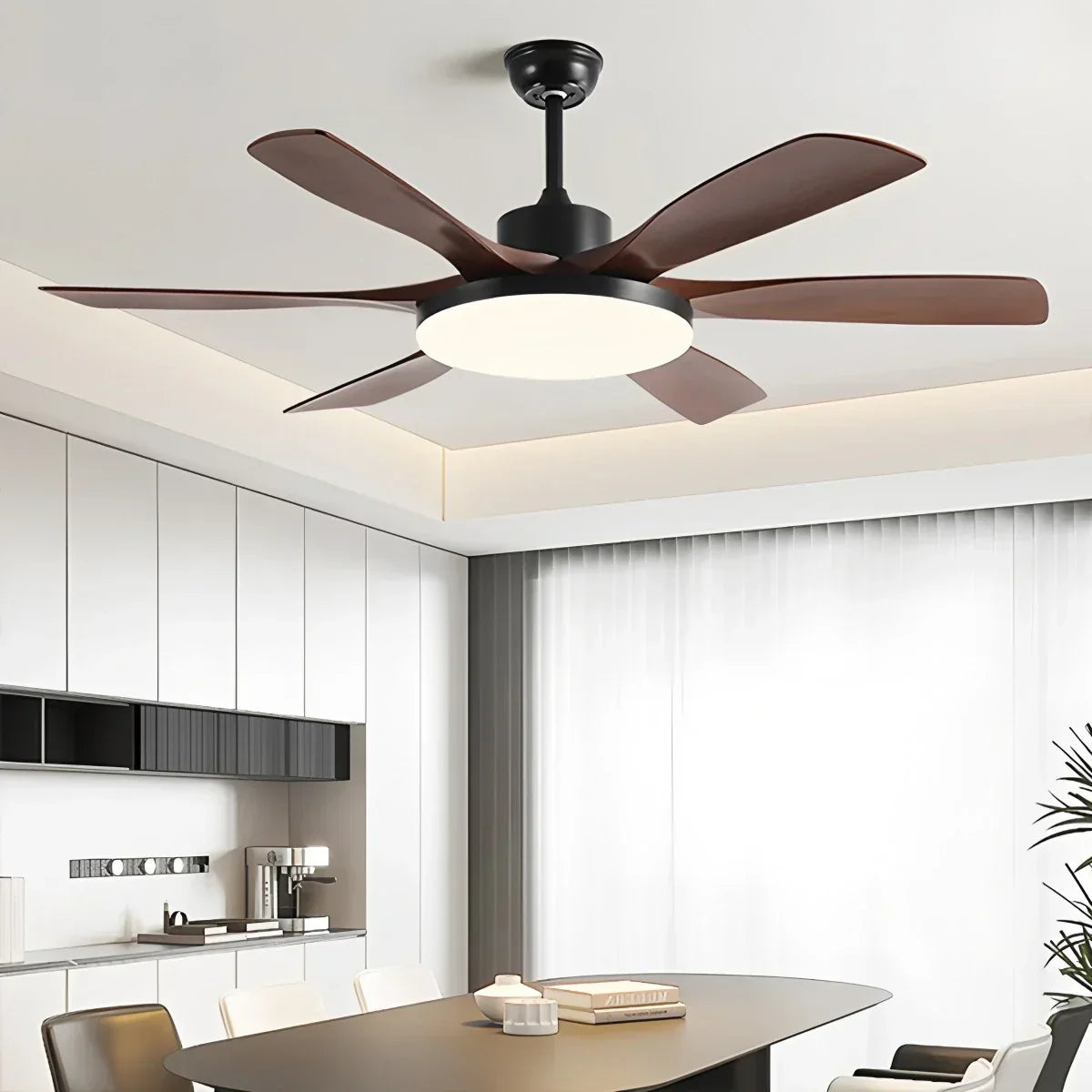 Living Room 6-Leaf Ceiling Fan Light | Desfino