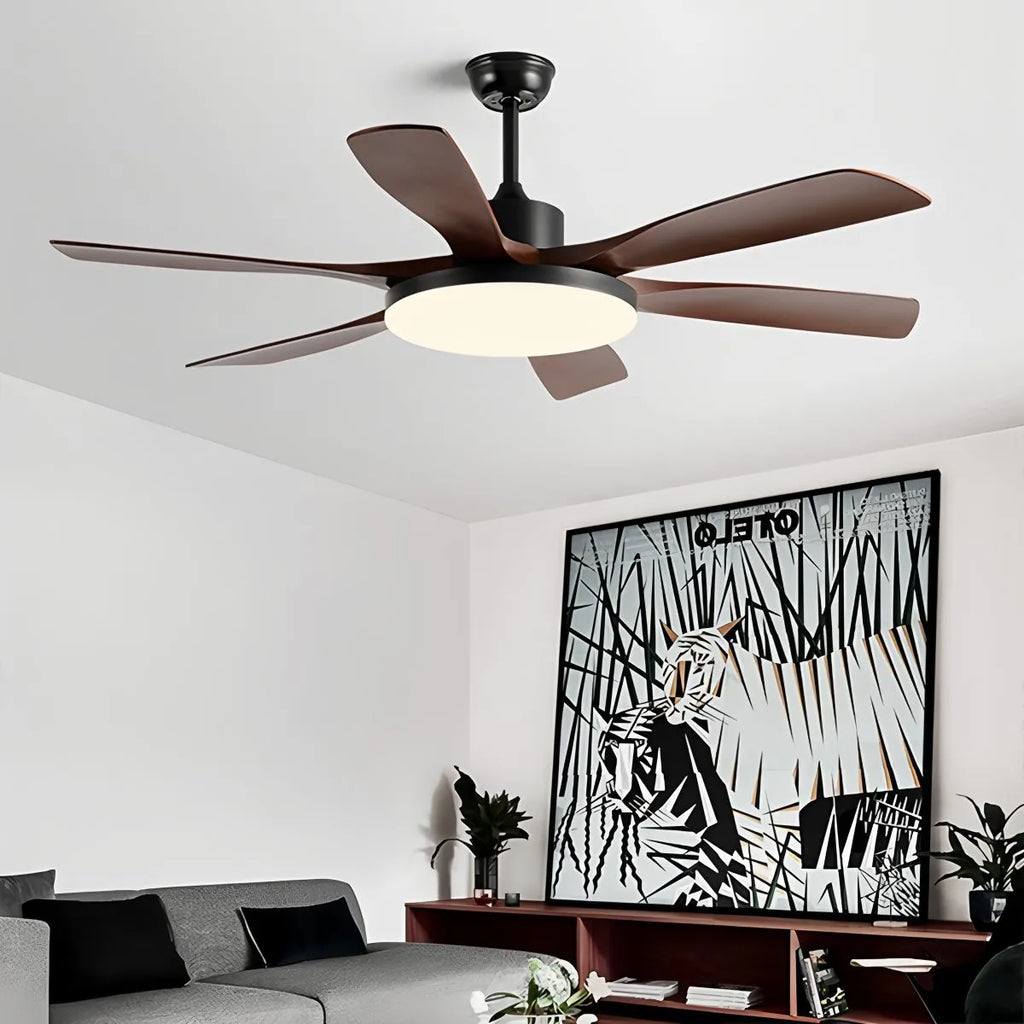 Living Room 6-Leaf Ceiling Fan Light | Desfino