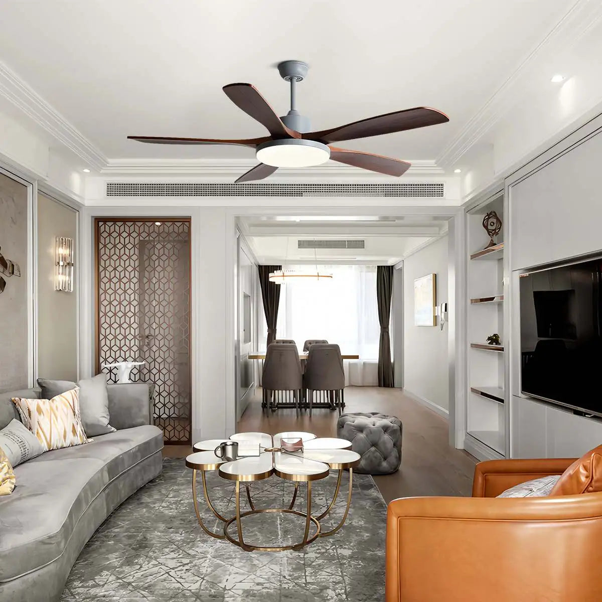 Living Room Minimalist Ceiling Fan with Light | Desfino
