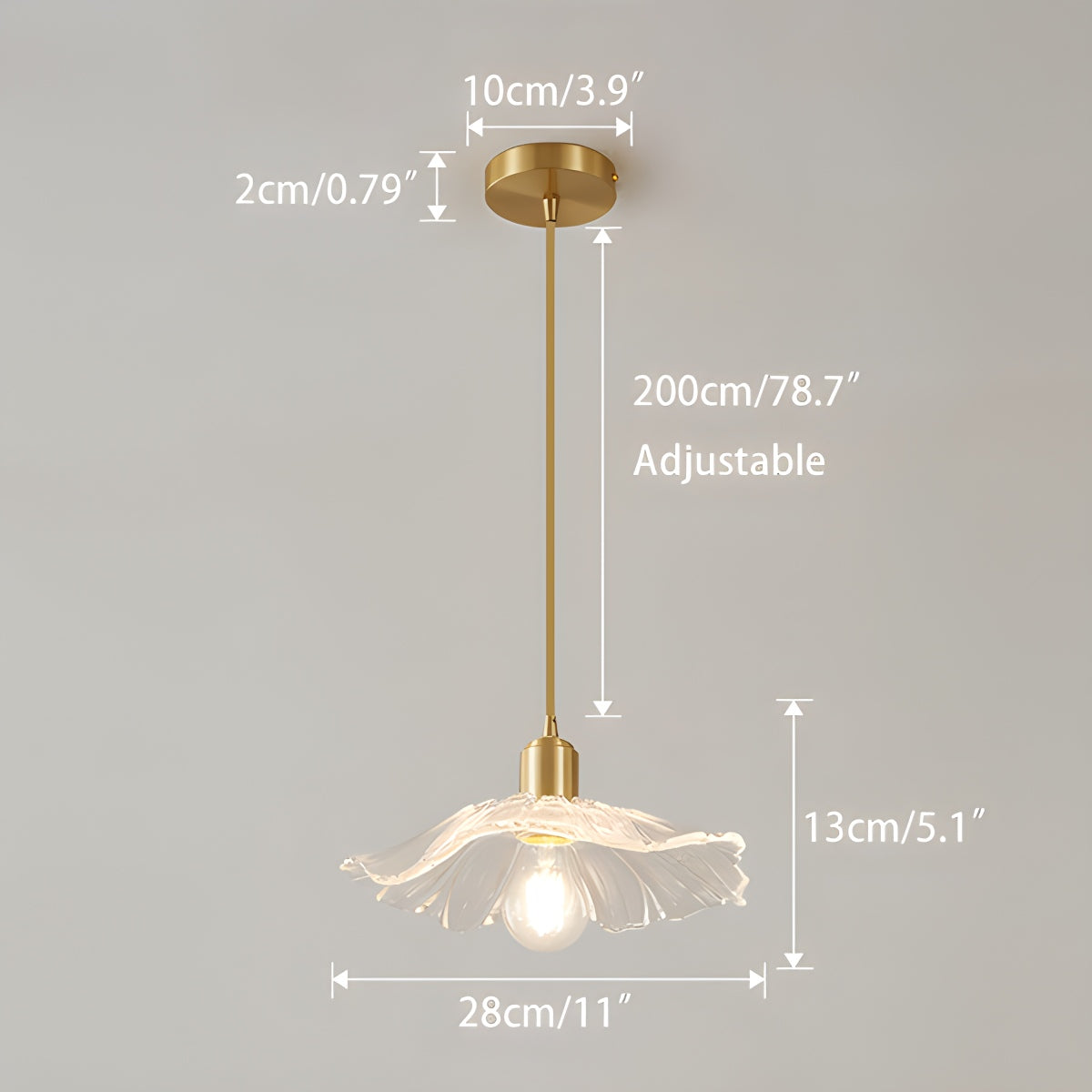 Deckenleuchte aus Kupfer und Glas im europäischen Stil-J | Desfino