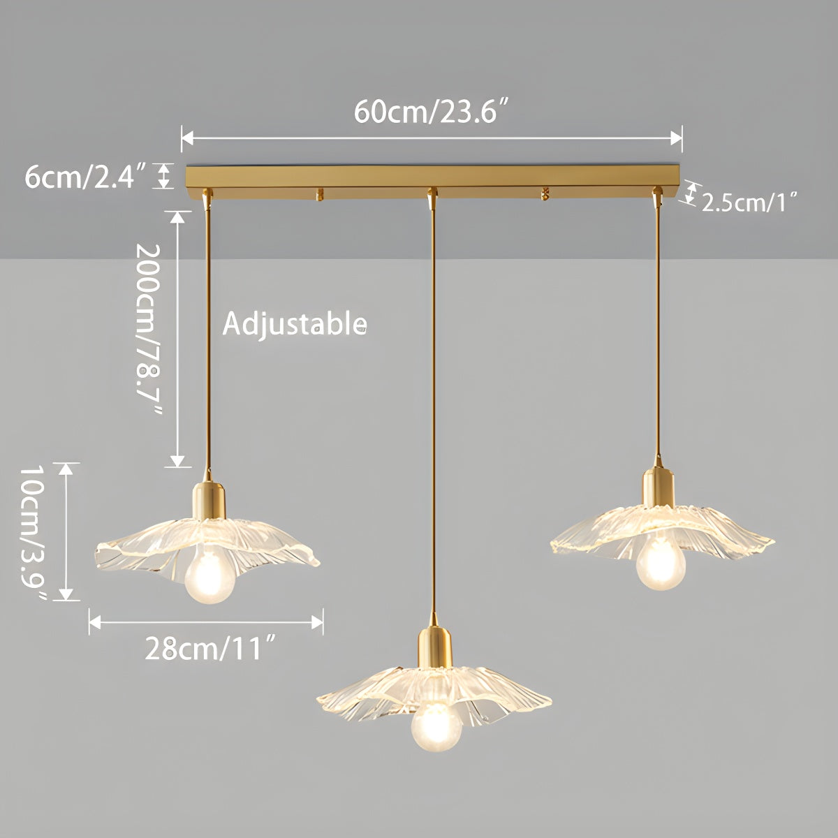 Deckenleuchte aus Kupfer und Glas im europäischen Stil-J | Desfino