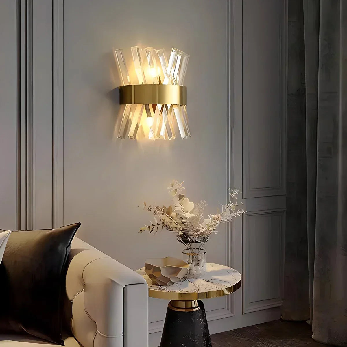 Crystal Glass Luxury Wall Sconce | Desfino