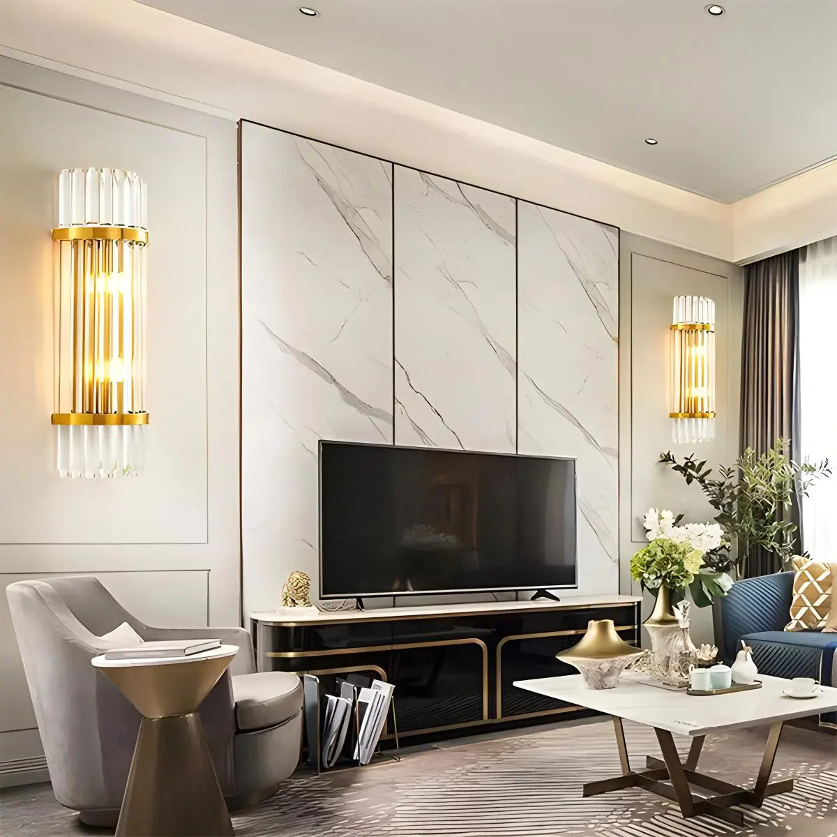 Crystal Glass Luxury Wall Sconce | Desfino