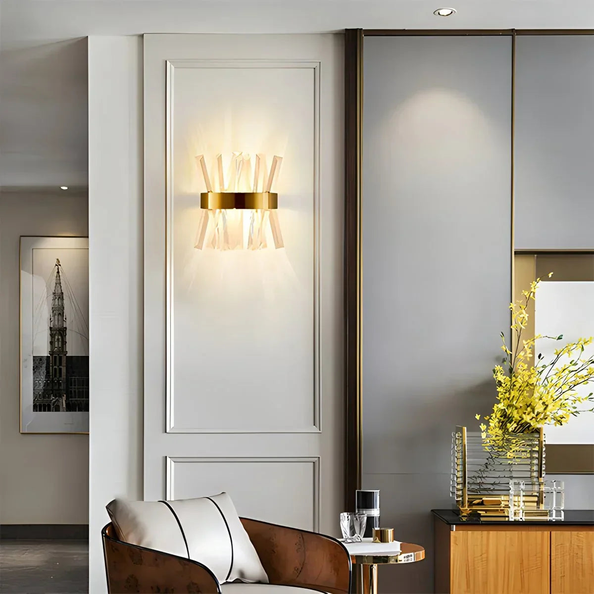 Crystal Glass Luxury Wall Sconce | Desfino
