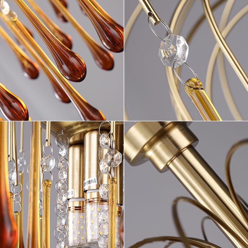 French Retro Water Drop Glass Chandelier | Desfino