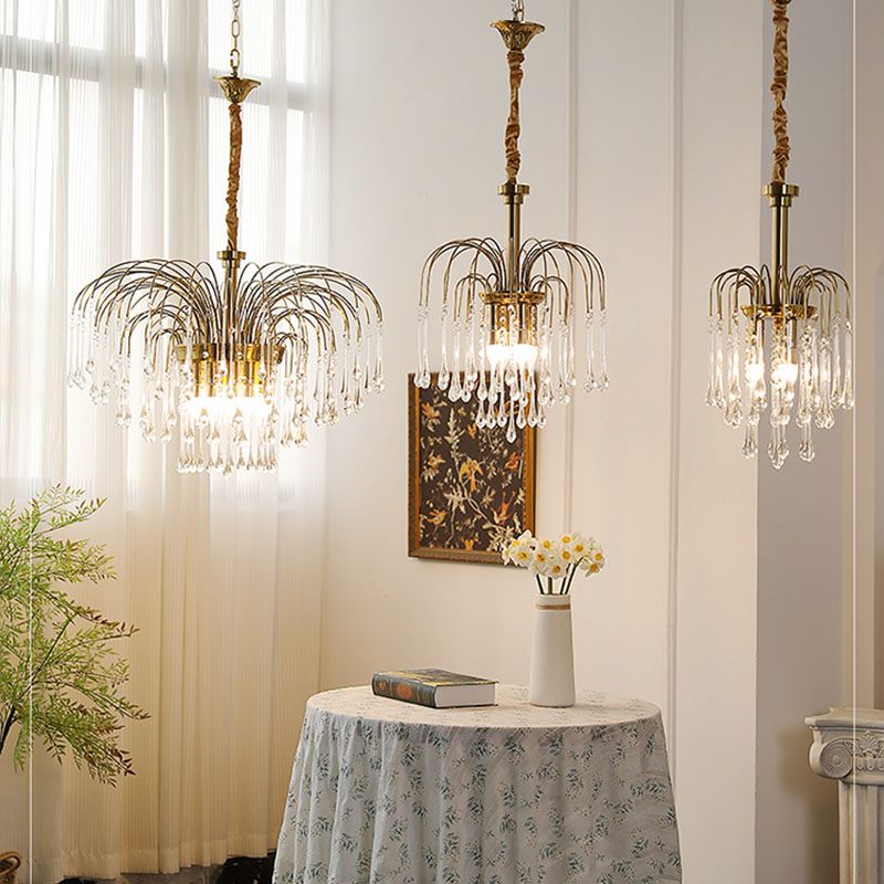 French Retro Water Drop Glass Chandelier | Desfino