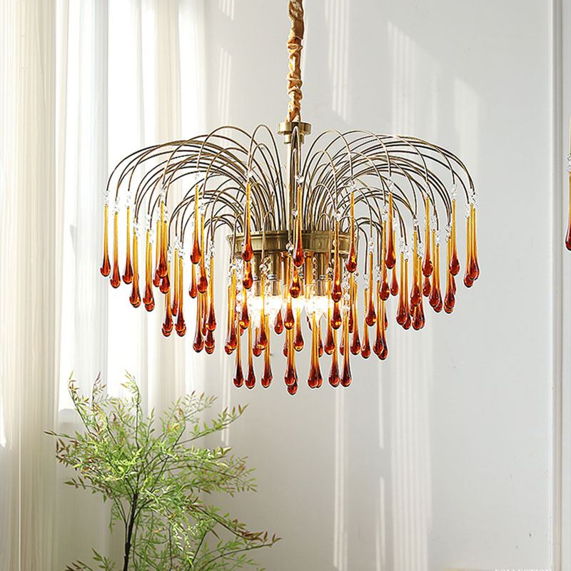 French Retro Water Drop Glass Chandelier | Desfino