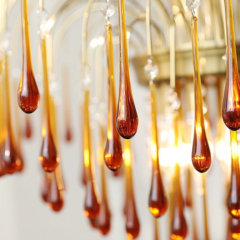 French Retro Water Drop Glass Chandelier | Desfino