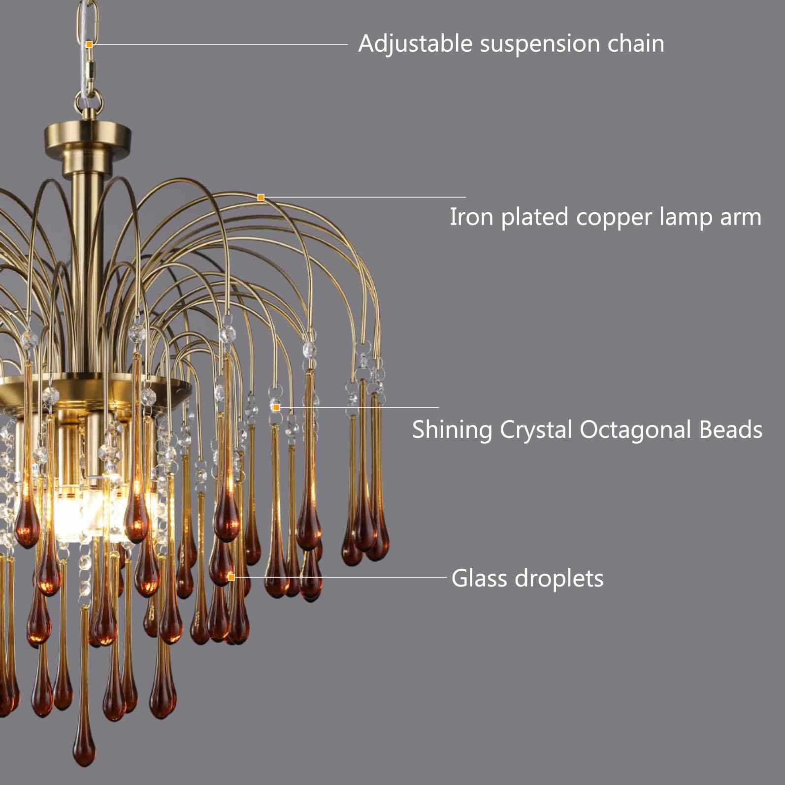 French Retro Water Drop Glass Chandelier | Desfino