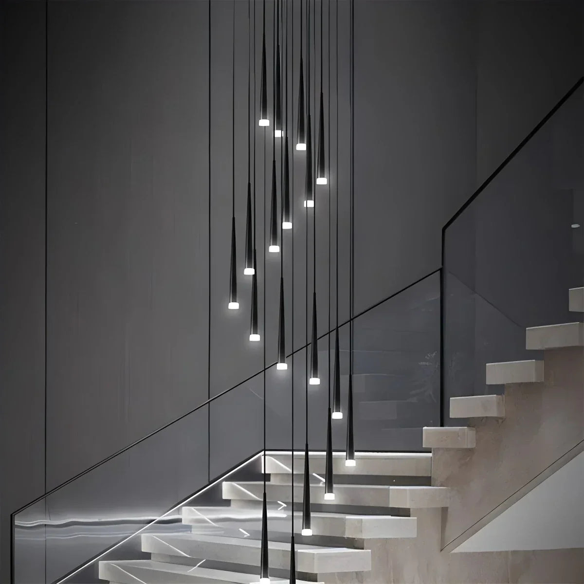 Meteor Shower Chandelier for Staircase | Desfino
