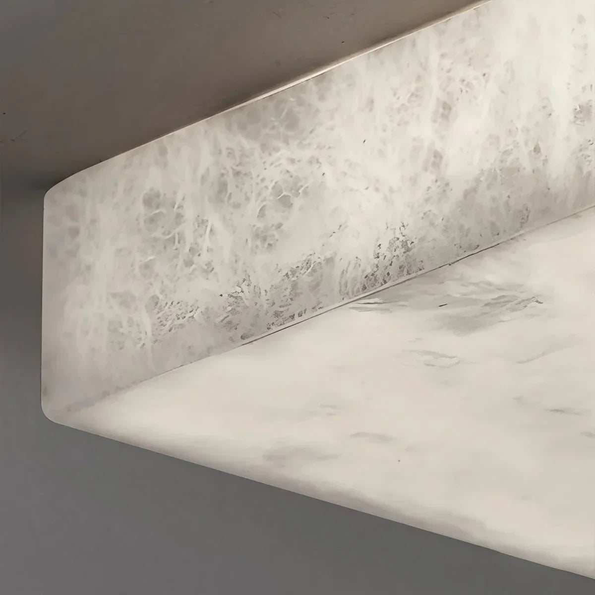 Minimalism Ultra Thin Square Spanish Alabaster Ceiling Light | Desfino